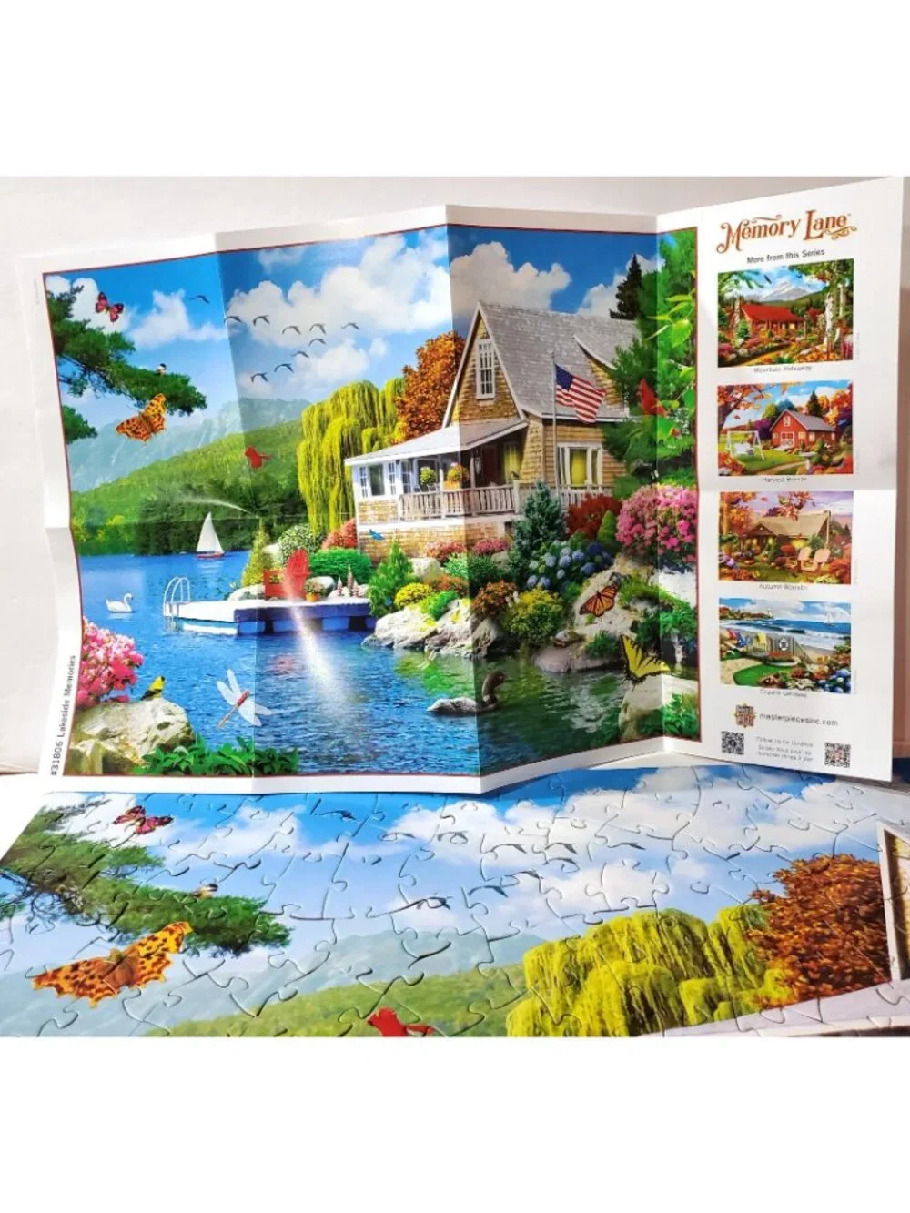 Master Pieces Memory Lane LAKESIDE MEMORIES Jigsaw Puzzle 300 large pcs COMPLETE